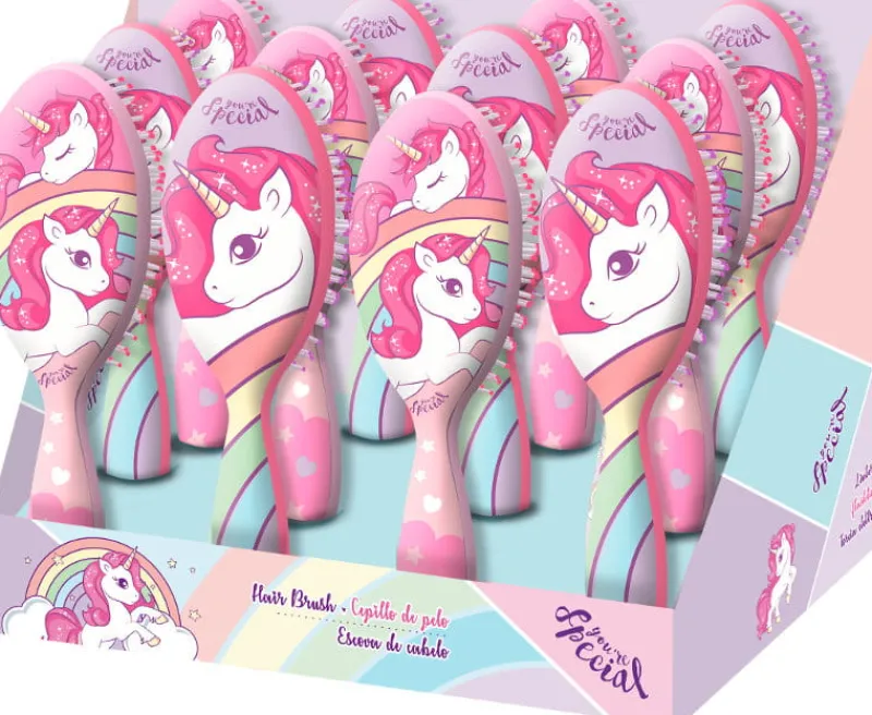 KIDS EUROSWAN PROMO Szczotka do włosów 21x6,5cm Jednorożec You're Special KL11452 mix cena za 1 szt