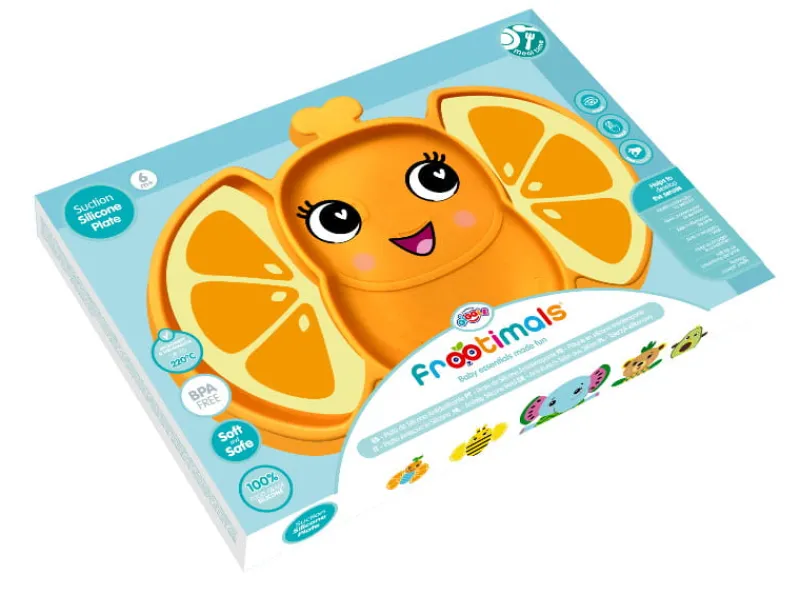 KIDS EUROSWAN PROMO Talerzyk silikonowy antypoślizgowy Frootimals Orangiefly FT00007