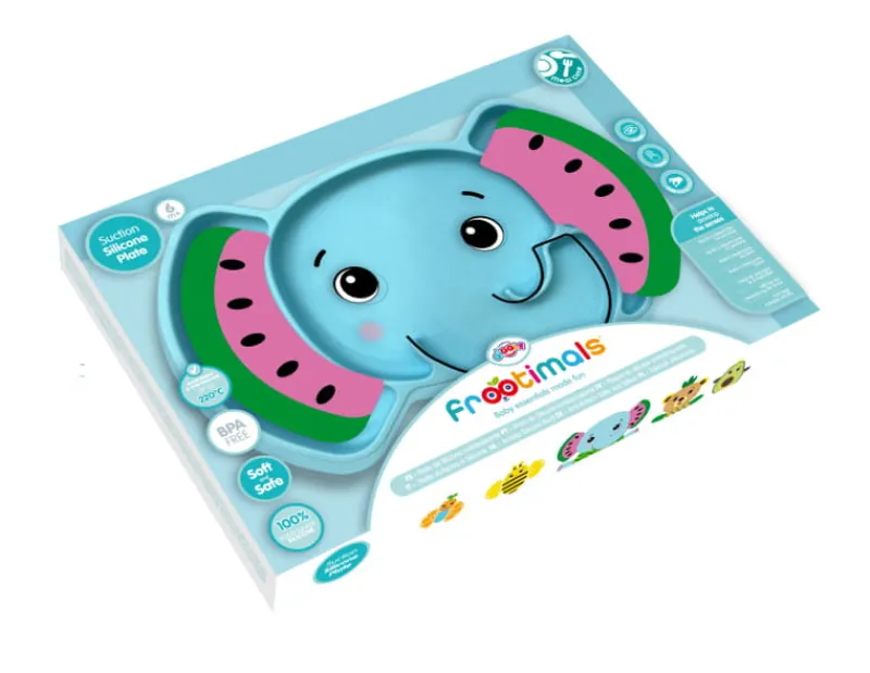 KIDS EUROSWAN PROMO Talerzyk silikonowy antypoślizgowy Frootimals Melany Melephant FT00005