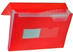 TETIS PROMO Teczka harmonijka PP z gumką narożną (13) A4 czerwona