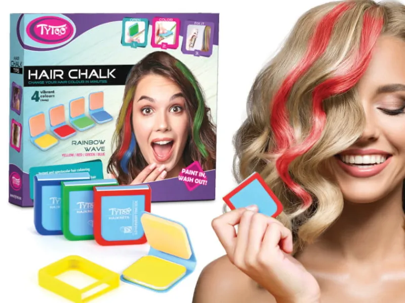 DANTE PROMO TYTOO Kreda do włosów Hair chalk Zestaw tęczowy 0108