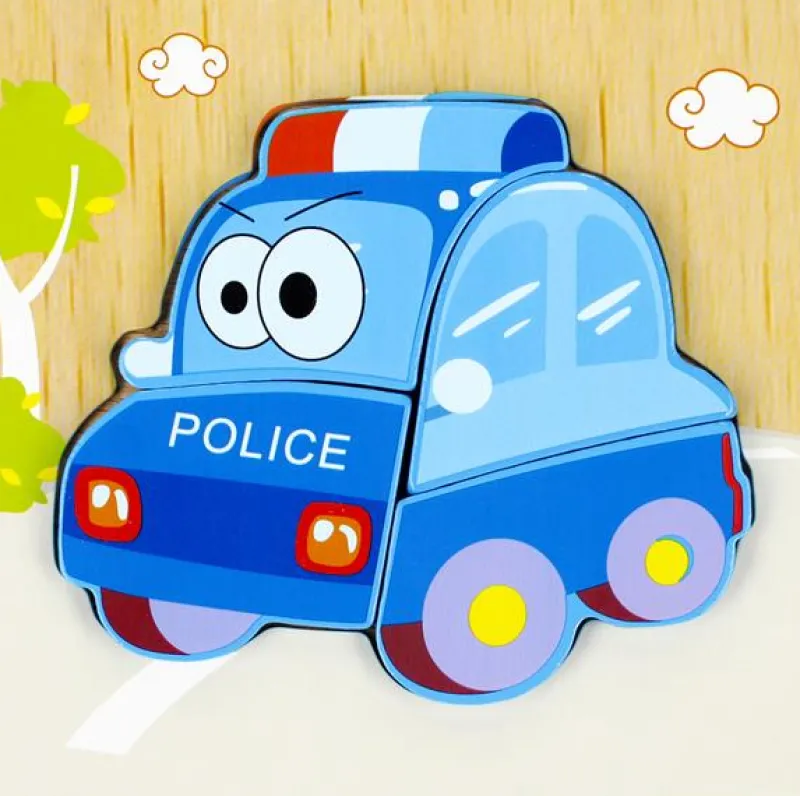 EURO-TRADE PROMO Układanka drewniana 4el Policja 500637 Mega Creative
