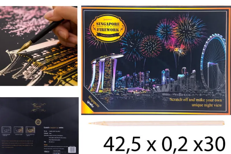 NORIMPEX PROMO Zdrapywanka kopertowa Singapur 40,5x28,5 cm 1006266