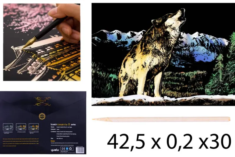 NORIMPEX PROMO Zdrapywanka kopertowa Wilk 40,5x28,5 cm 1006247