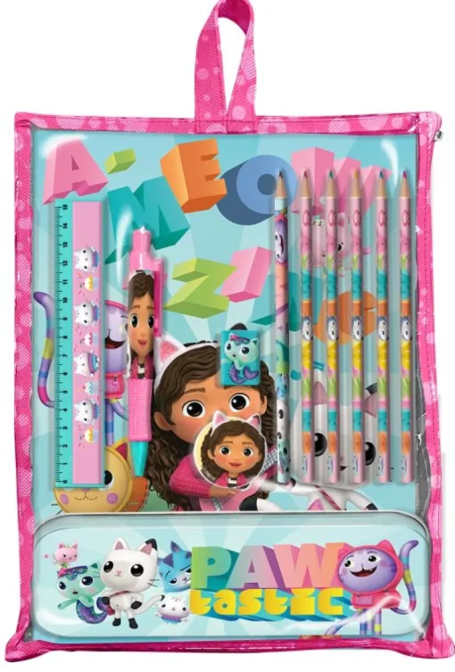 KIDS EUROSWAN PROMO Zestaw piśmienniczy 12el. Koci Domek Gabi. Gabby's Dollhouse GD00062