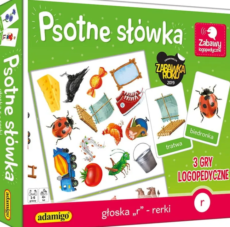 ADAMIGO Psotne słówka Głoska R - rerki. 3 gry logopedyczne