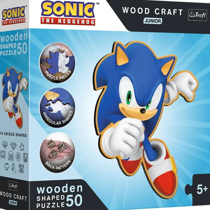 TREFL Puzzle drewniane 50el Sprytny Sonic. Sonic the Hedgehog 20203