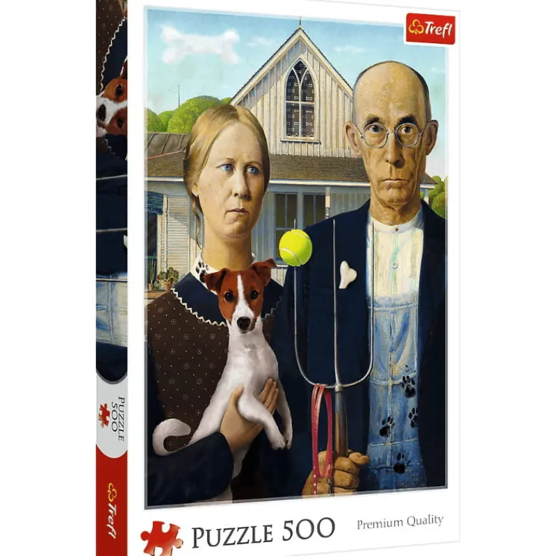 TREFL Puzzle 500el America Gothic: Psia edycja 37526