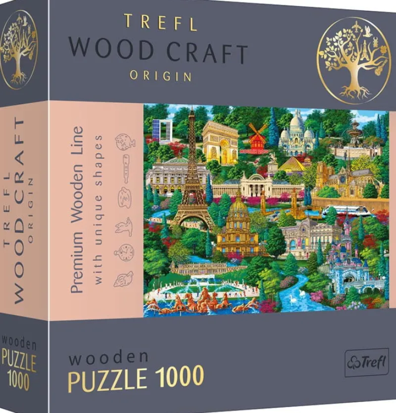 TREFL Puzzle 1000el drewniane - Francja - znane miejsca 20150