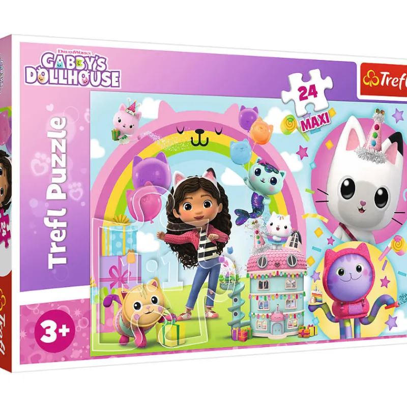 TREFL Puzzle 24el Maxi Wesoła Gabi. Koci Domek Gabi. Gabby's Dollhouse 14353