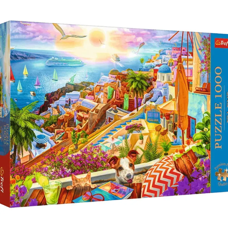 TREFL Puzzle 1000el Premium Plus - Tea Time: Z wizytą na Santorini 10842