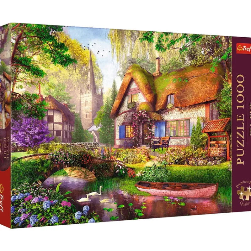 TREFL Puzzle 1000el Premium Plus Tea time: Urocza chatka w lesie 10804