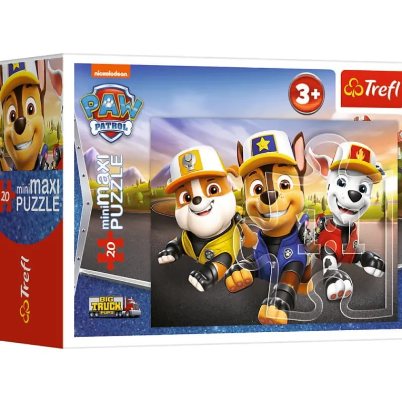TREFL Puzzle 20el "miniMaxi" Wesołe pieski. Psi Patrol. PAW PATROL 21144, 21145, 21146, 21147 (56038) cena za 1 sztukę