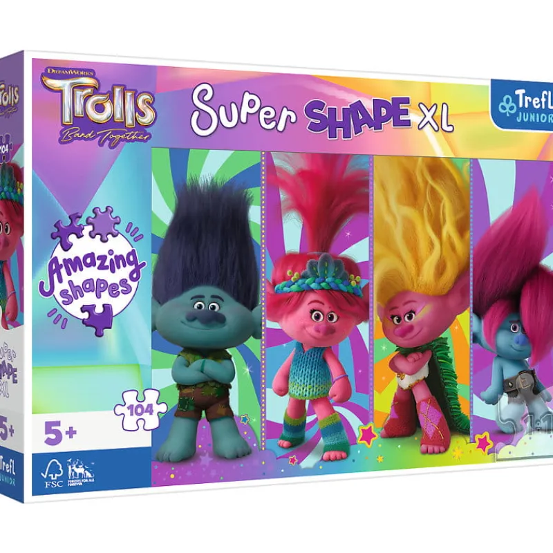 TREFL Puzzle 104el XL Zabawy z Trollami Trolls 3 50037