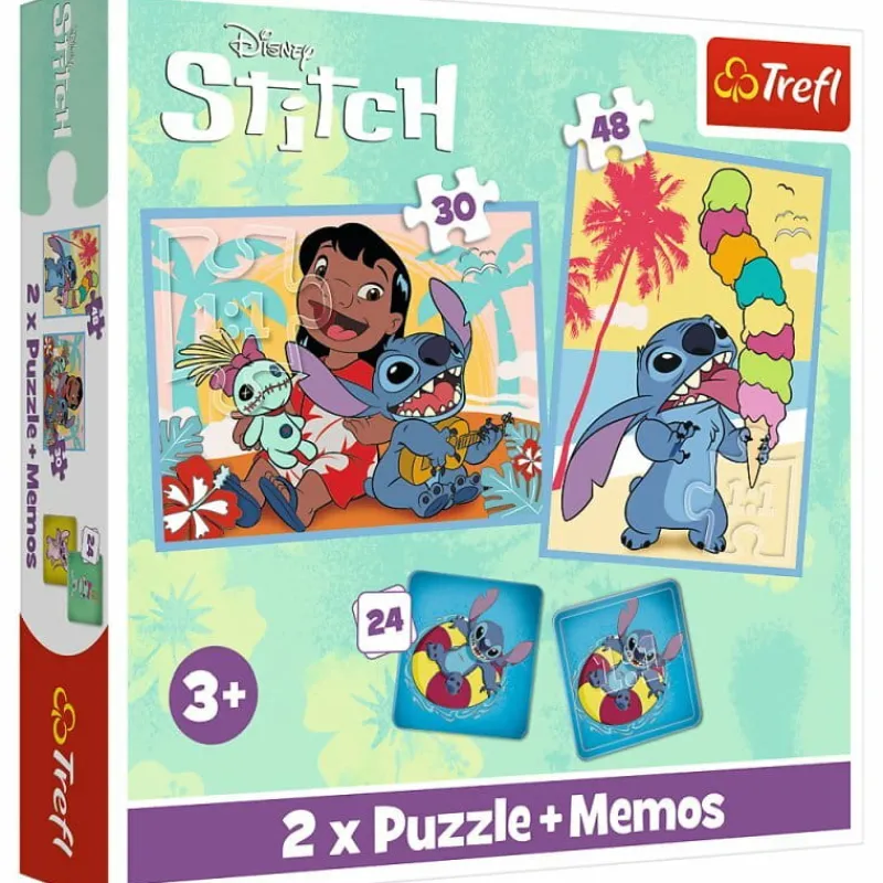 TREFL Puzzle 2w1 + memos Wesoły dzień Lilo i Stitch 93585