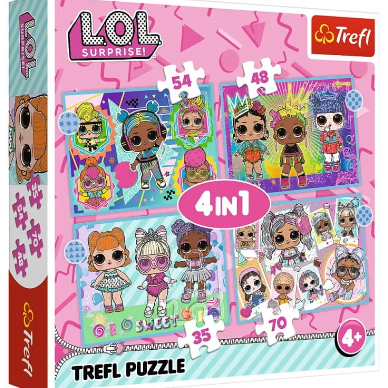 TREFL Puzzle 4w1 Poznaj laleczki. LOL Surprise! MGA 34613