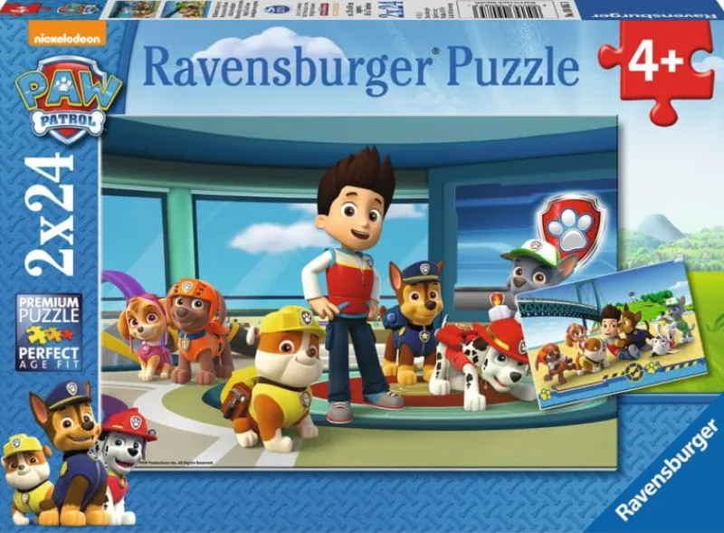 RAVENSBURGER Puzzle 2x24el - Psi Patrol Rubble i Przyjaciele -