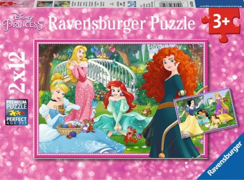 RAVENSBURGER Puzzle 2x12el - W świecie księżniczek -