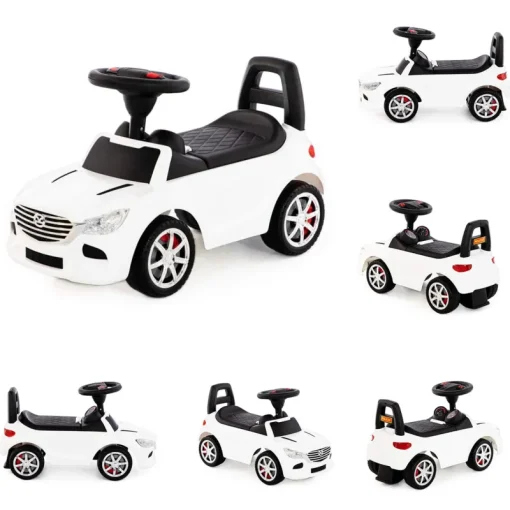POLESIE Samochód-jeździk SuperCar Nr4 z sygnałem dźwiękowym biały 84514