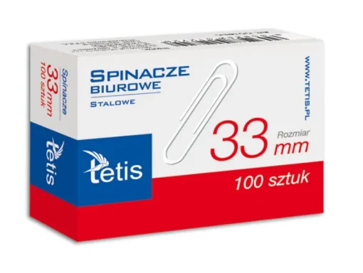 TETIS Spinacze biurowe 33mm (100szt) p10.
