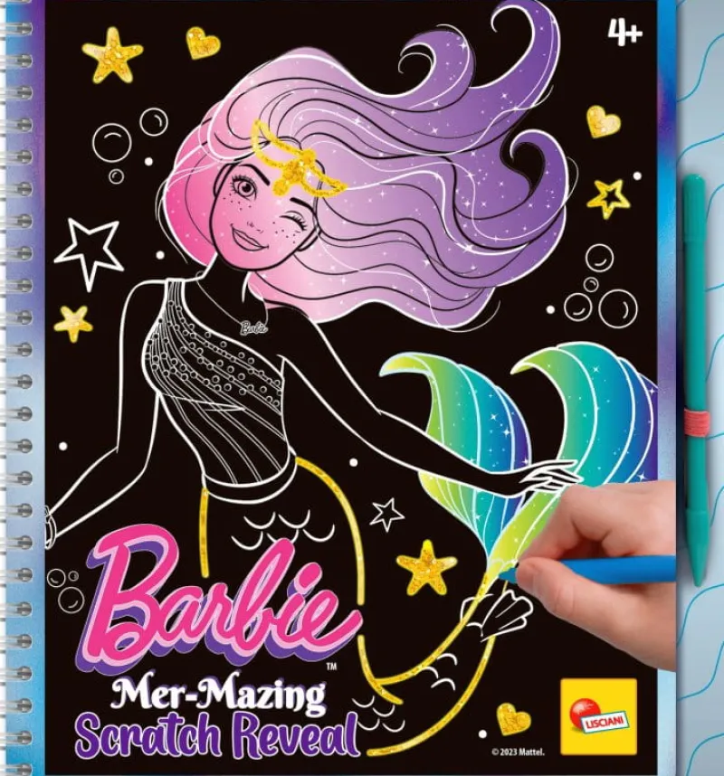 Dzieci LISCIANI GIOCHI Szkicownik zdrapywanka Barbie Mer-Mazing Scratch Reveal 12327