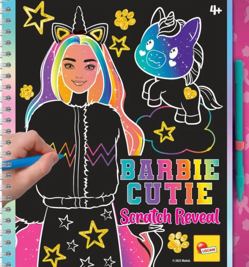 Dzieci LISCIANI GIOCHI Szkicownik zdrapywanka Barbie Cutie Scratch Reveal 12433