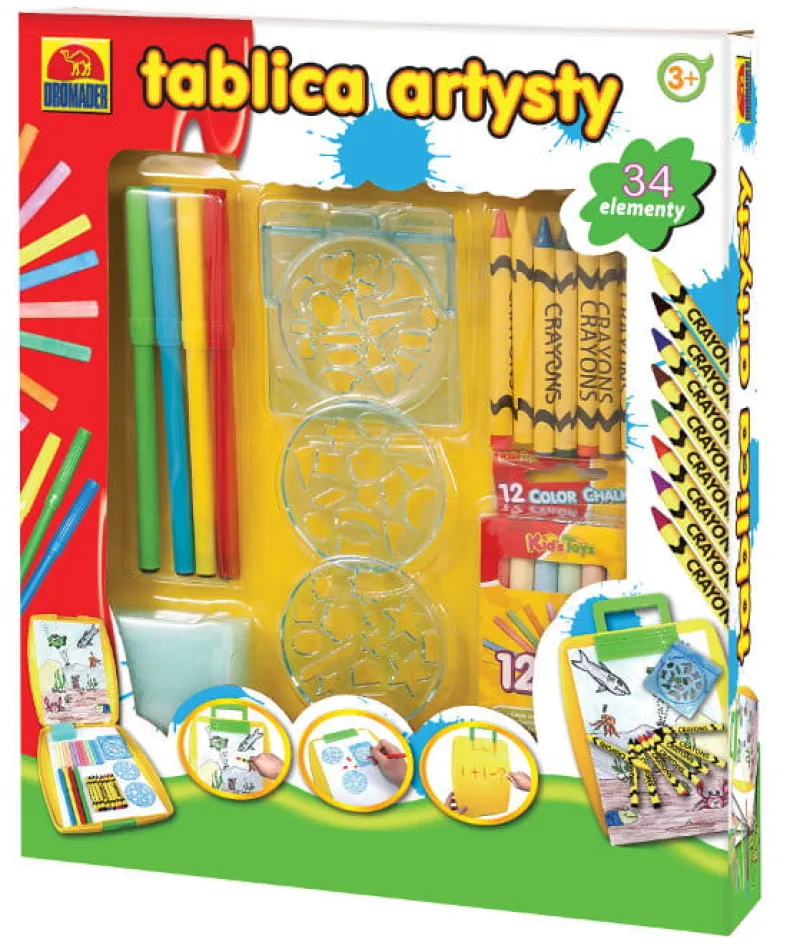 DROMADER Tablica Artysty z kredkami w pudełku 43822