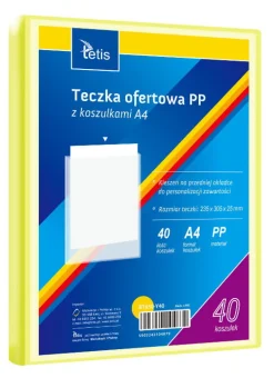 TETIS Teczka ofertowa A4 PP + 40 koszulek żółta BT630-Y40