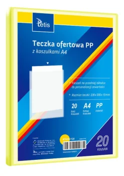 TETIS Teczka ofertowa A4 PP + 20 koszulek żółta BT630-Y20