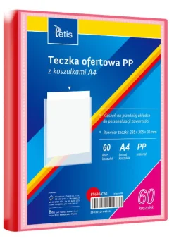 TETIS Teczka ofertowa A4 PP + 60 koszulek czerwona BT630-C60