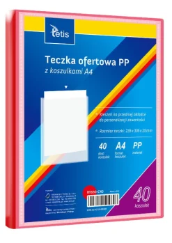 TETIS Teczka ofertowa A4 PP + 40 koszulek czerwona BT630-C40