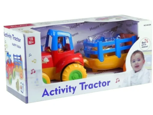 INNI Traktor z przyczepą i zwierzątkami światło, dźwięk LeanToys 866