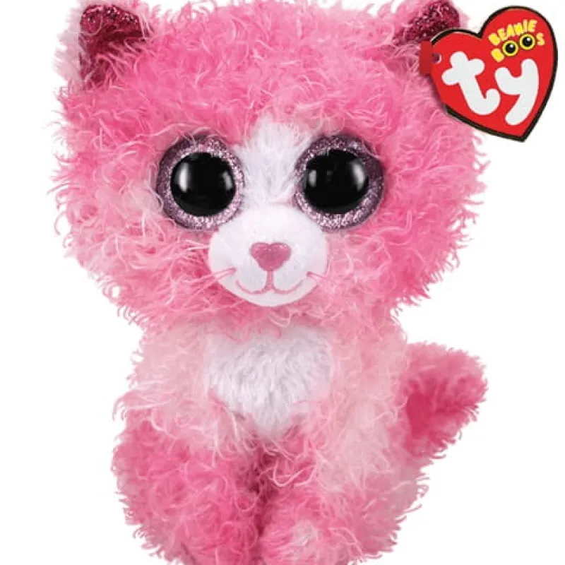 TY INC. TY Beanie Boos REAGAN - różowy kot z kręconymi włosami 24cm, średni 36479