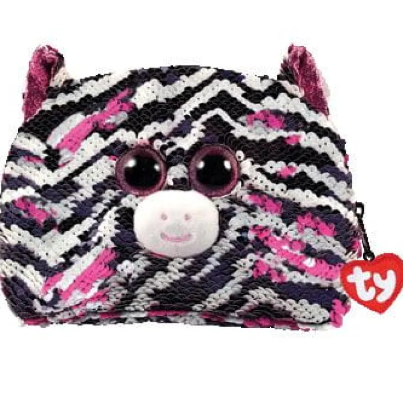 TY INC. TY Fashion Sequins duży cekinowy neseser - zebra