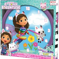 KIDS EUROSWAN Zegar ścienny 25cm Koci Domek Gabi. Gabby's Dollhouse GD00021