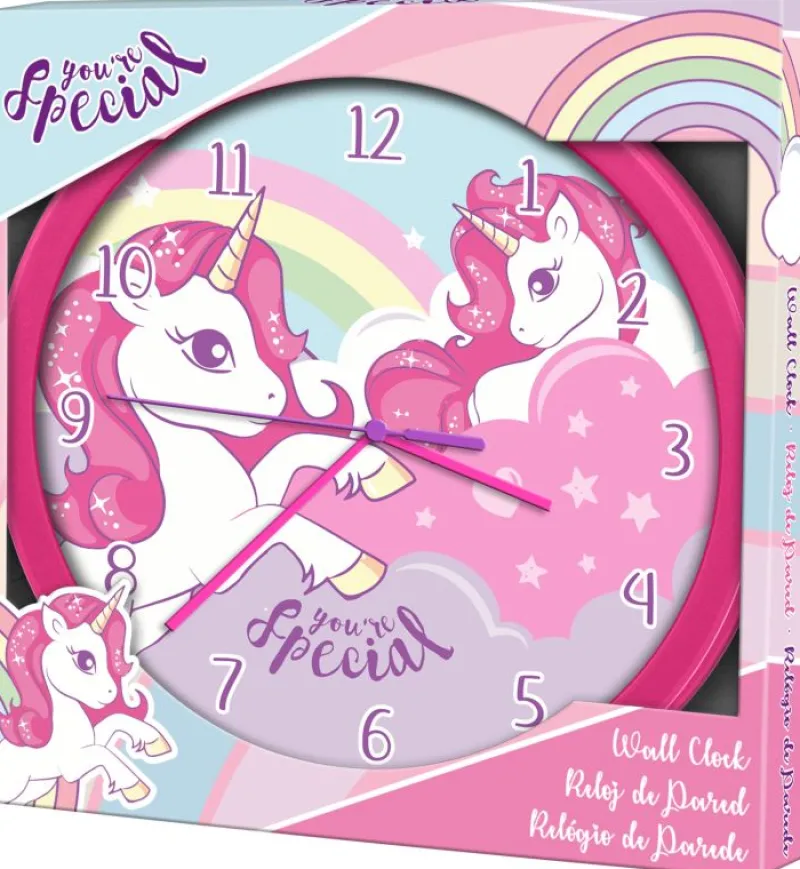 KIDS EUROSWAN Zegar ścienny Wall clock 25cm Jednorożec You're Special KL11466