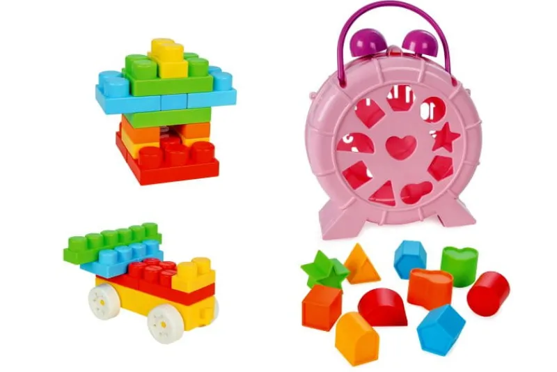 ARTYK Zegar sorter różowy z klockami 002847