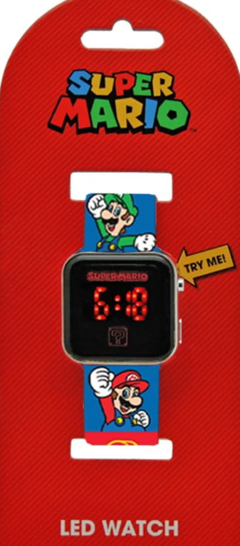 KIDS EUROSWAN Zegarek cyfrowy LED z kalendarzem Super Mario GSM4236