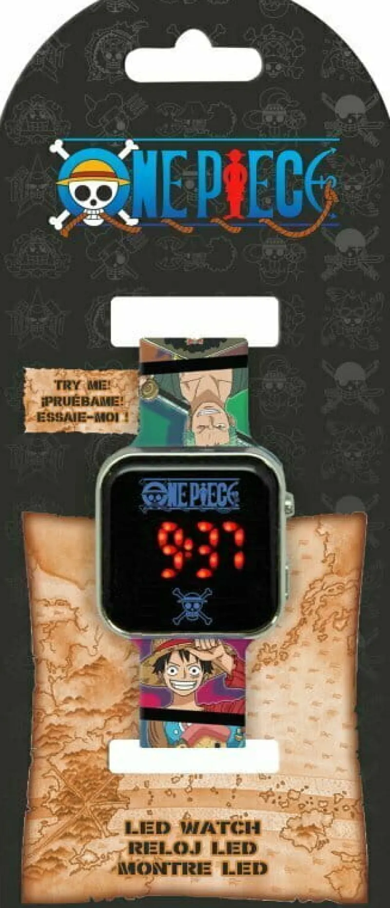 KIDS EUROSWAN Zegarek LED z kalendarzem One Piece OP00005