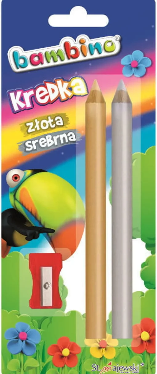 MAJEWSKI Zestaw 2 kredek Bambino złota i srebrna blister