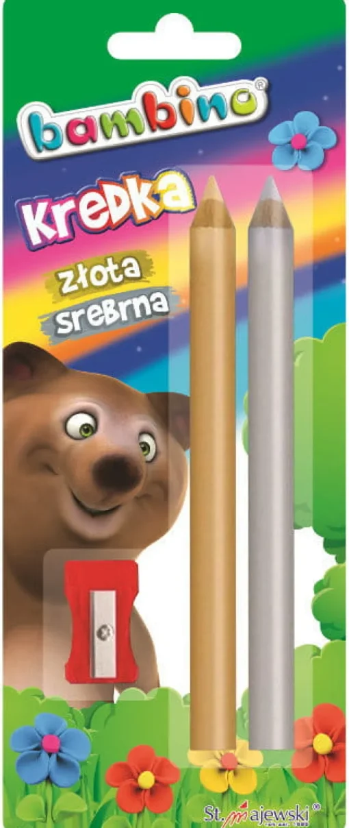 MAJEWSKI Zestaw 2 kredek Bambino złota i srebrna blister
