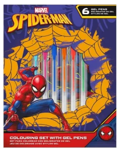 KIDS EUROSWAN Zestaw piśmienniczy 6 żelowych długopisów z notatnikiem Spiderman SP50060