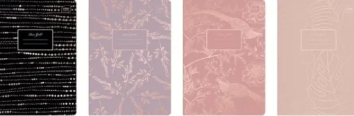 INTERDRUK Zeszyt A5 60 linia 70g Metalic Rose Gold, różne wzory, cena za 1 szt
