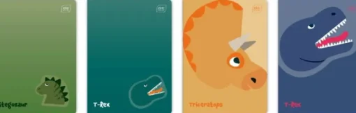 INTERDRUK Zeszyt A5 16k 3 linie kolor Dinozaurus mix cena za 1 szt