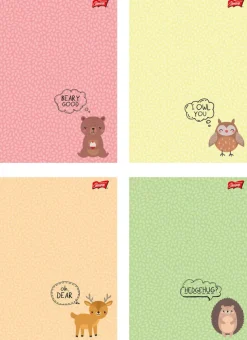 MAJEWSKI Zeszyt A5 16k krata laminowany WOODLAND ANIMALS p15, mix cena za 1 szt
