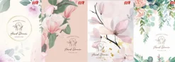 MAJEWSKI Zeszyt A5 60k krata laminowany ROMANTIC GARDEN z lakierem miejscowym mix cena za 1 szt