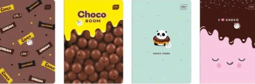 INTERDRUK Zeszyt A5 32k kratka 70g Zapachowy Chocolate , różne wzory, za 1 szt