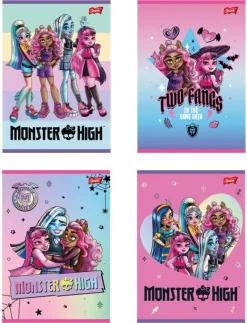 MAJEWSKI Zeszyt A5 16k linia podwójna kolor laminowany MONSTER HIGH mix cena za 1 szt