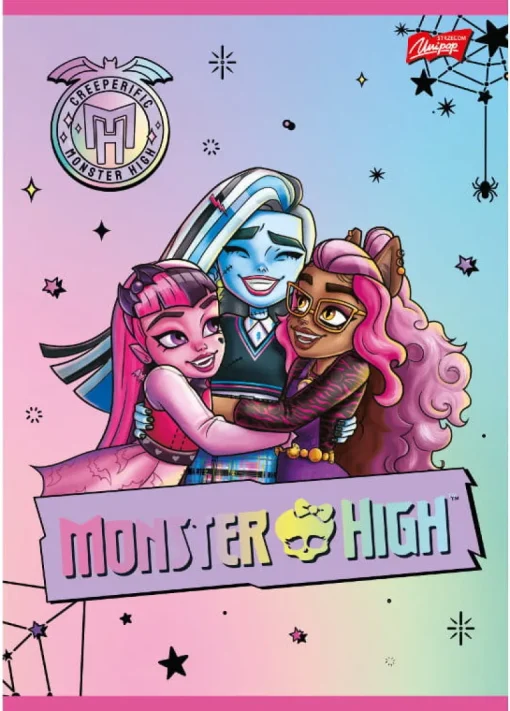 MAJEWSKI Zeszyt A5 16k linia podwójna kolor laminowany MONSTER HIGH mix cena za 1 szt