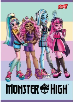 MAJEWSKI Zeszyt A5 16k linia podwójna kolor laminowany MONSTER HIGH mix cena za 1 szt